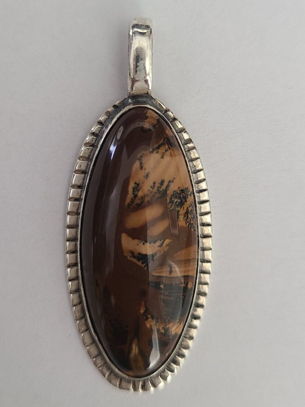Sterling Silver Polished Brown Jasper(?) Stone